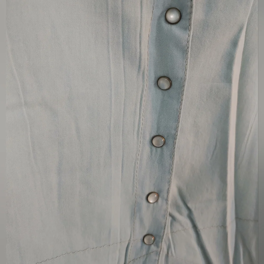 ONE X ONE TEASPOON Le Hustle Light Denim Coat Duster Trench Coat NWT Size XS - Picture 5 of 6